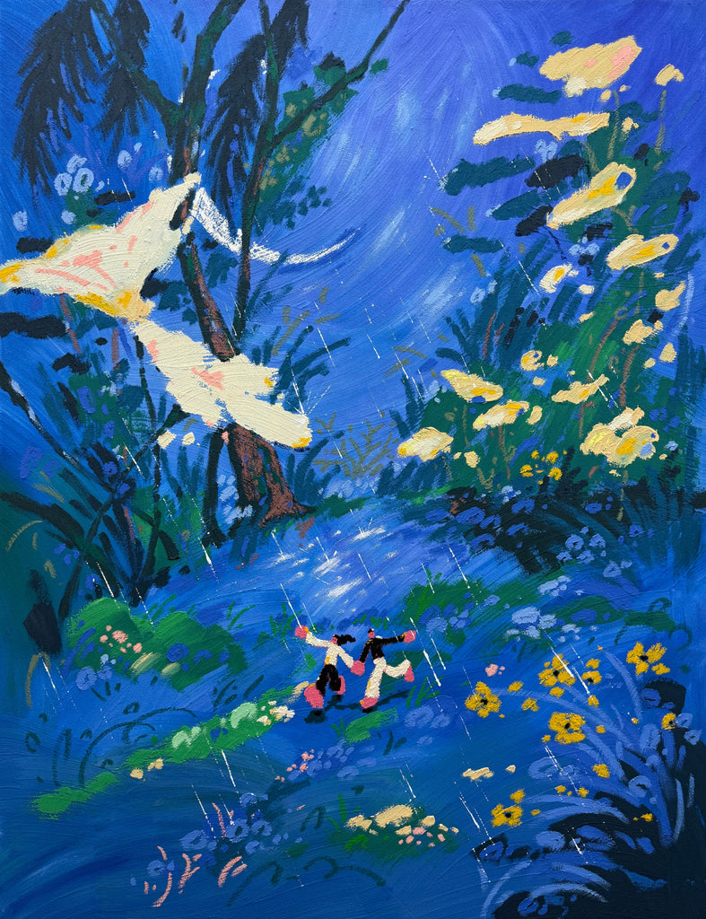 The Romance of a Sudden Shower, Oh Hyuckjin, 2025Mixed media on canvas145.5 × 112.1 cm