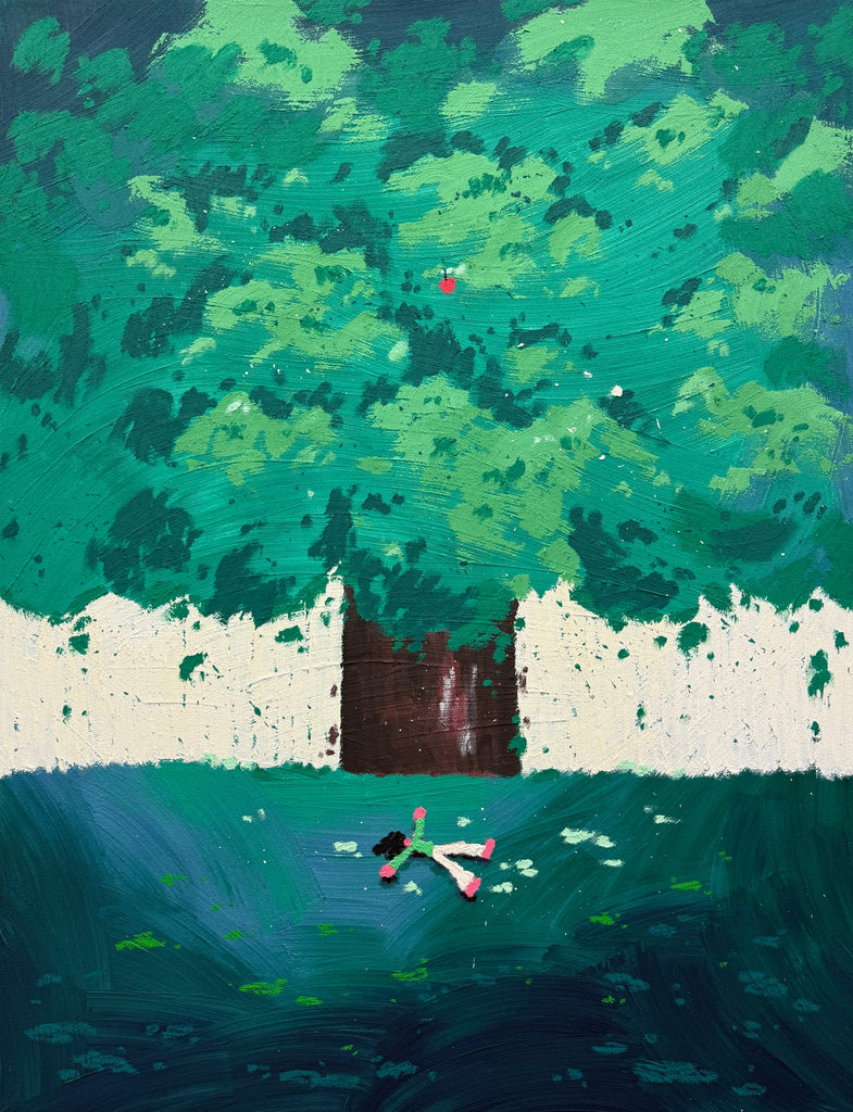 Me Under the Apple Tree, Oh Hyuckjin, 2025Mixed media on canvas145.4 × 112.1 cm