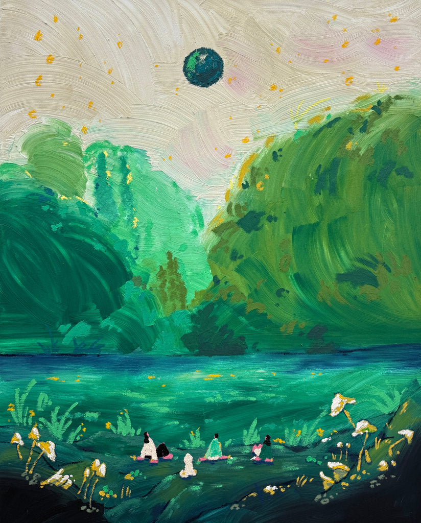 Green Growing Together, Oh Hyuckjin, 2025Mixed media on canvas162.2 × 130.3 cm