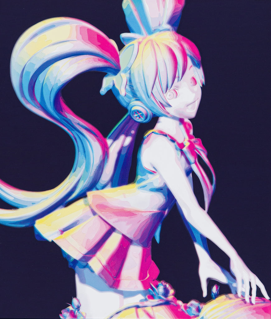 Miku's pupa_Another color, ONOTAKU, 2025Tarpaulin, Gouache, Acrylic on canvas53.0 × 45.5 cm