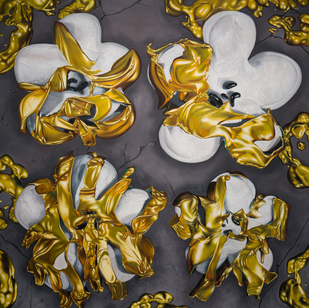 Flower Studies (White and Gold), PHILIP COLBERT, 2024Oil on canvas250.0 × 250.0 cm