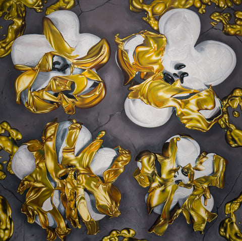 Flower Studies (White and Gold), PHILIP COLBERT, 2024Oil on canvas250.0 × 250.0 cm