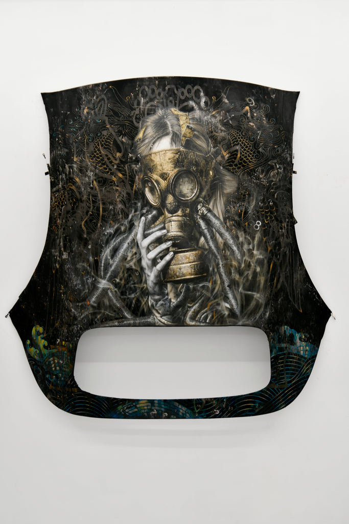 ENDURANCE, RONALD VENTURA, 2024Acrylic, Fabric paint on soft top155.0 × 23.0 × 161.0 cm