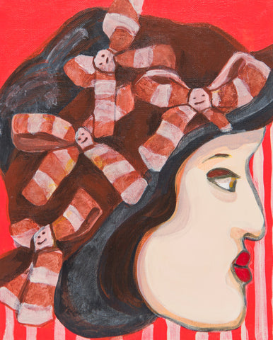 Ribbon, SACHIKO KAMIKI, 2025Acrylic on canvas27.3 × 22.0 cm