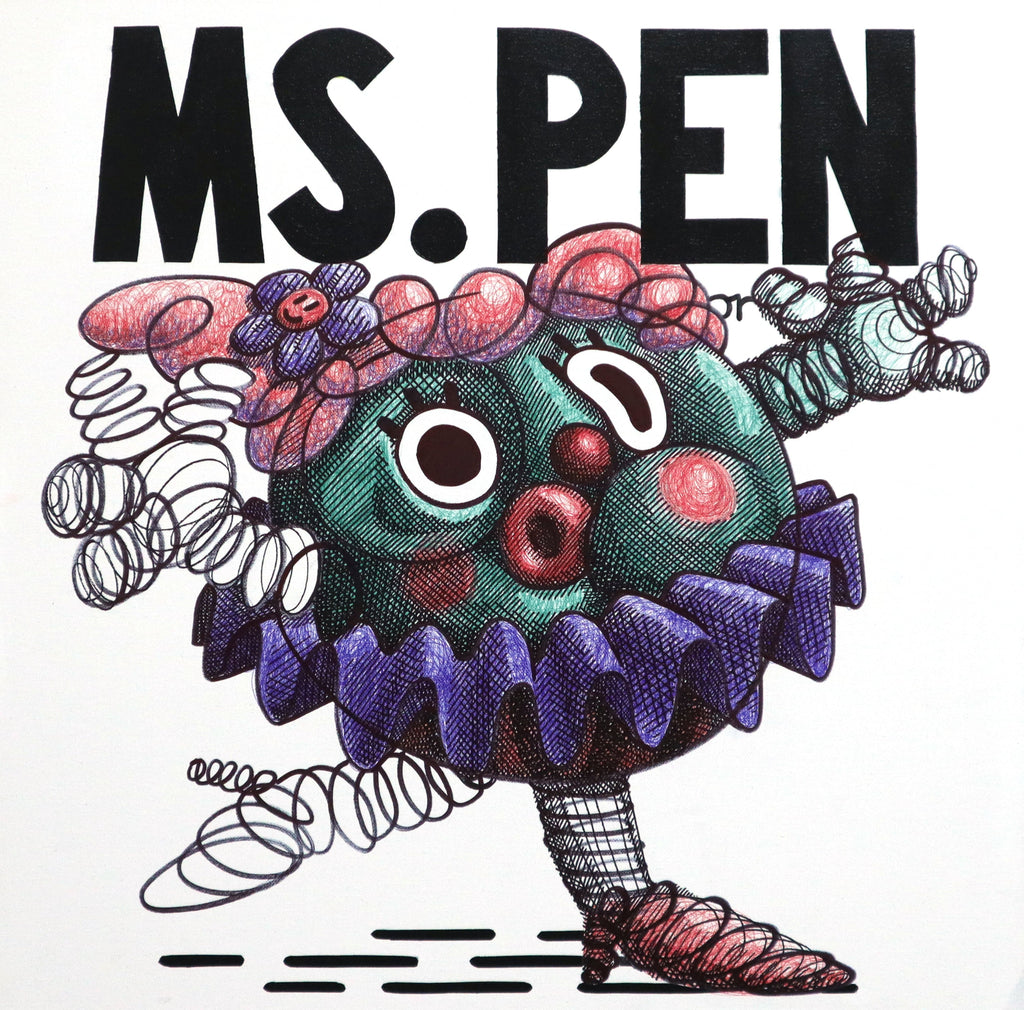 MS. PEN, SEBASTIAN CHAUMETON, 2024Acrylic, paper on canvas60.0 × 60.0 × 3.5 cm