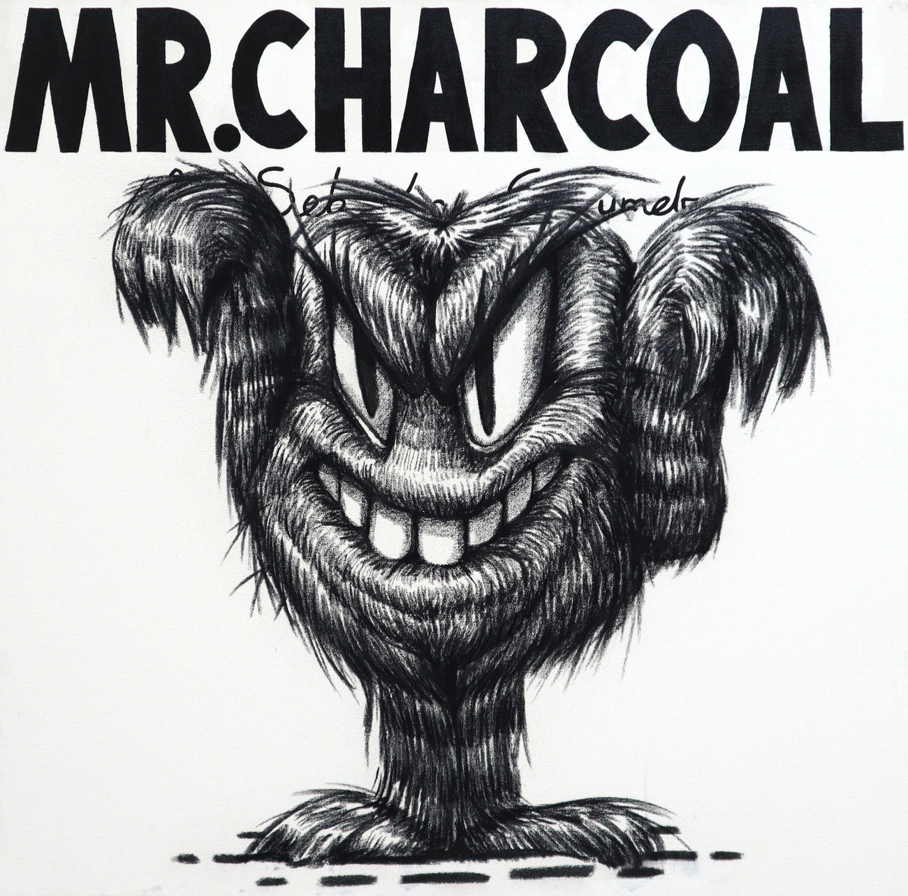MR. CHARCOAL, SEBASTIAN CHAUMETON, 2024Acrylic, ink on canvas80.0 × 80.0 × 4.0 cm