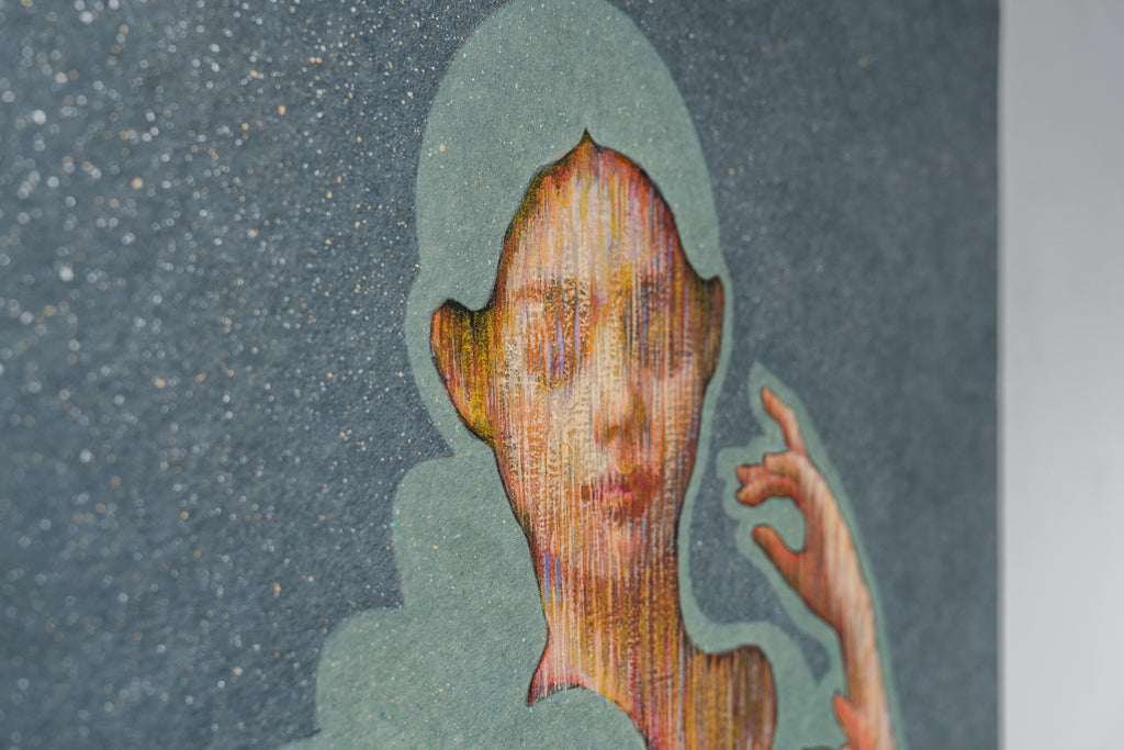 Because Dreams Are Meant to Be Seen Alone Ⅱ, SHIZUKA ANDO, 2025Acrylic, Mineral pigment, Tengujo paper, Foil on canvas72.7 × 60.6 cm