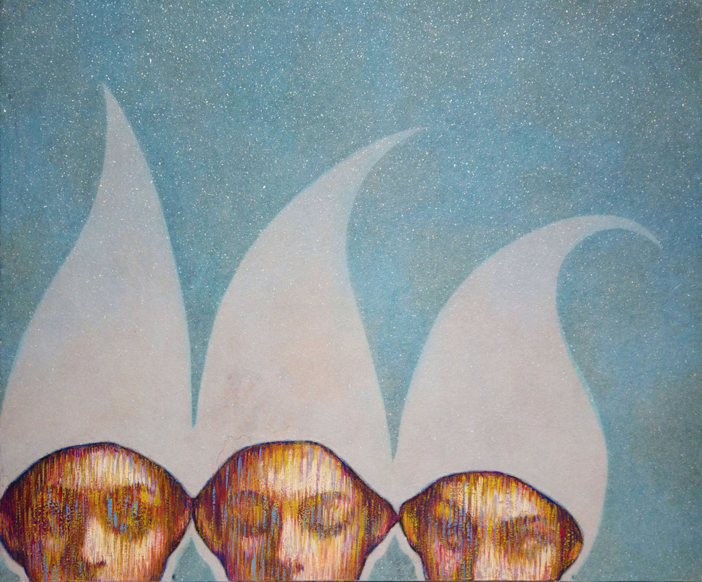 In the Thicket, SHIZUKA ANDO, 2025Ink, Suihi, Mineral pigment, Tengujo paper, Foil on kochi hemp paper60.7 × 73.0 cm