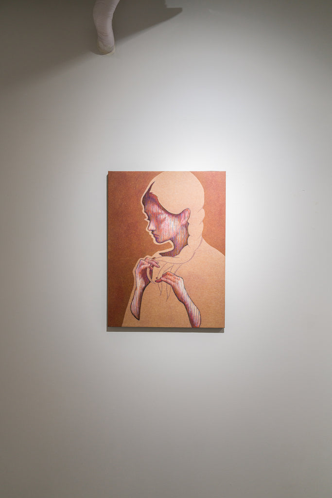 Weaving, SHIZUKA ANDO, 2025Ink, Suihi, Mineral pigment, Tengujo paper, Foil on kochi hemp paper61.0 × 45.5 cm