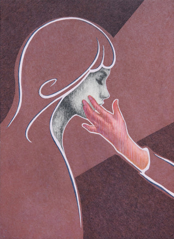 It’s Okay Now, SHIZUKA ANDO, 2023Kochi mashi paper, Tengujo paper, Suihi paint, Mineral pigments45.5 × 33.3 cm