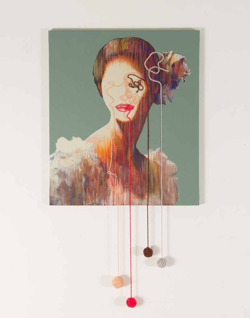 Migratory Bird, SHIZUKA ANDO, 2026Acrylic, Mineral Pigments, and Yarn on canvas53.0 × 45.5 cm