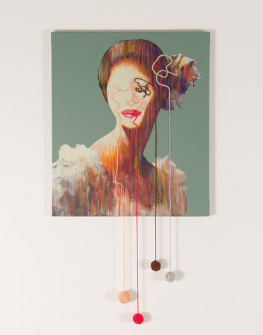 Migratory Bird, SHIZUKA ANDO, 2026Acrylic, Mineral Pigments, and Yarn on canvas53.0 × 45.5 cm