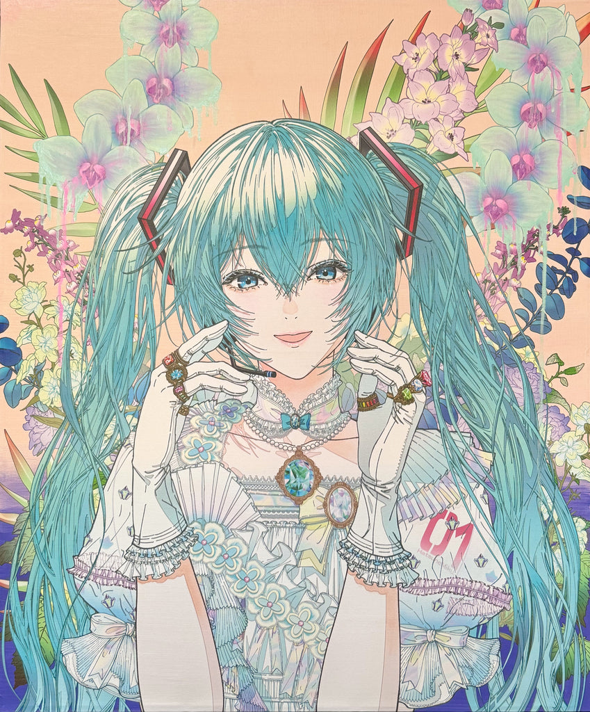 A Garden in Fantasy [Phalaenopsis Orchid : MIKU], SHOKO HIROSE, 2026Uv printing, Oil on canvas72.7 × 60.6 cm