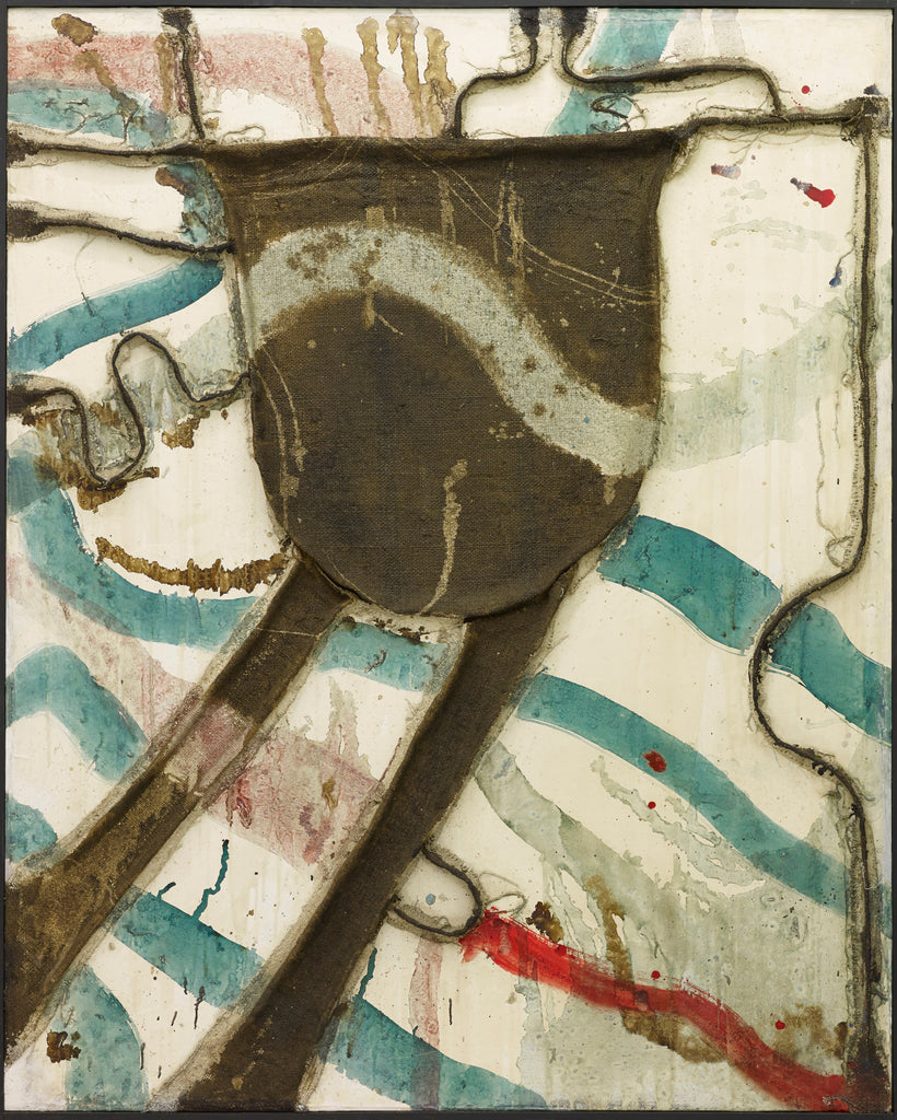 Work (Nanameni) A-20, TSUYOSHI MAEKAWA, 1963Oil, Burlap on canvas162.1 × 130.3 cm