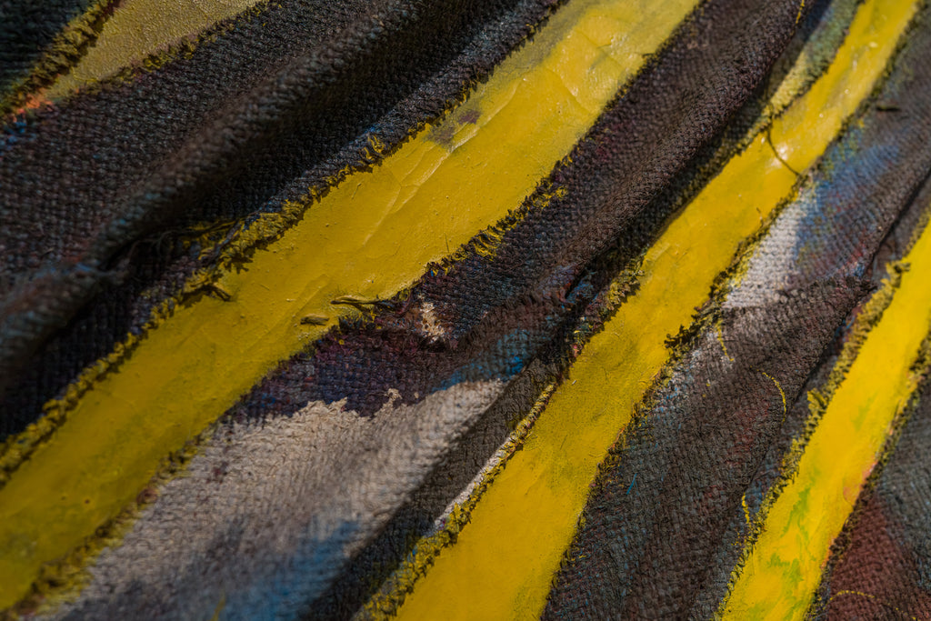 Work 130934, TSUYOSHI MAEKAWA, 1964Burlap, Oil on canvas162.5 × 130.5 cm