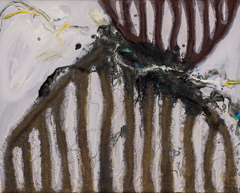 Work 131013, TSUYOSHI MAEKAWA, 2003Burlap, Oil on canvas32.0 × 41.0 cm
