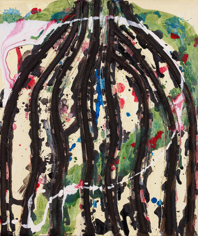 Work 140642, TSUYOSHI MAEKAWA, 2014Burlap and oil on canvas53.0 × 45.5 cm