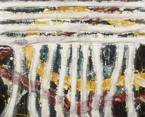 Untitled 141216, TSUYOSHI MAEKAWA, 1991Burlap and oil on canvas74.5 × 92.5 cm