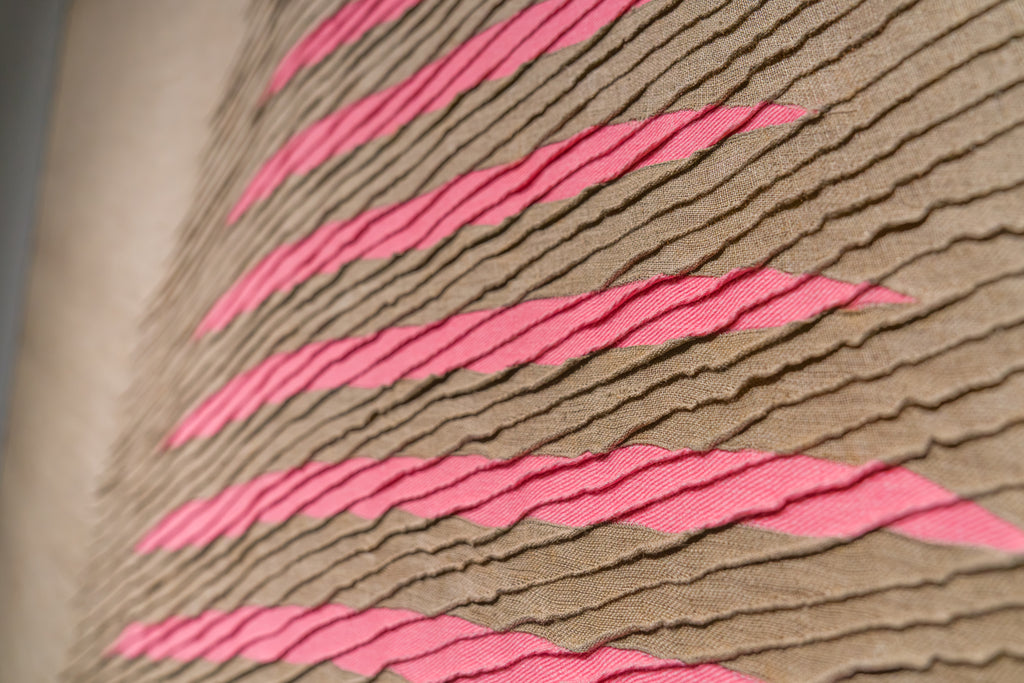 Untitled 151054, TSUYOSHI MAEKAWA, 1985Burlap, Cotton cloth, and acrylic162.1 × 130.0 cm