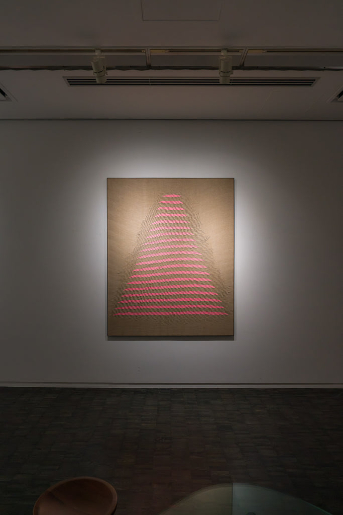 Untitled 151054, TSUYOSHI MAEKAWA, 1985Burlap, Cotton cloth, and acrylic162.1 × 130.0 cm