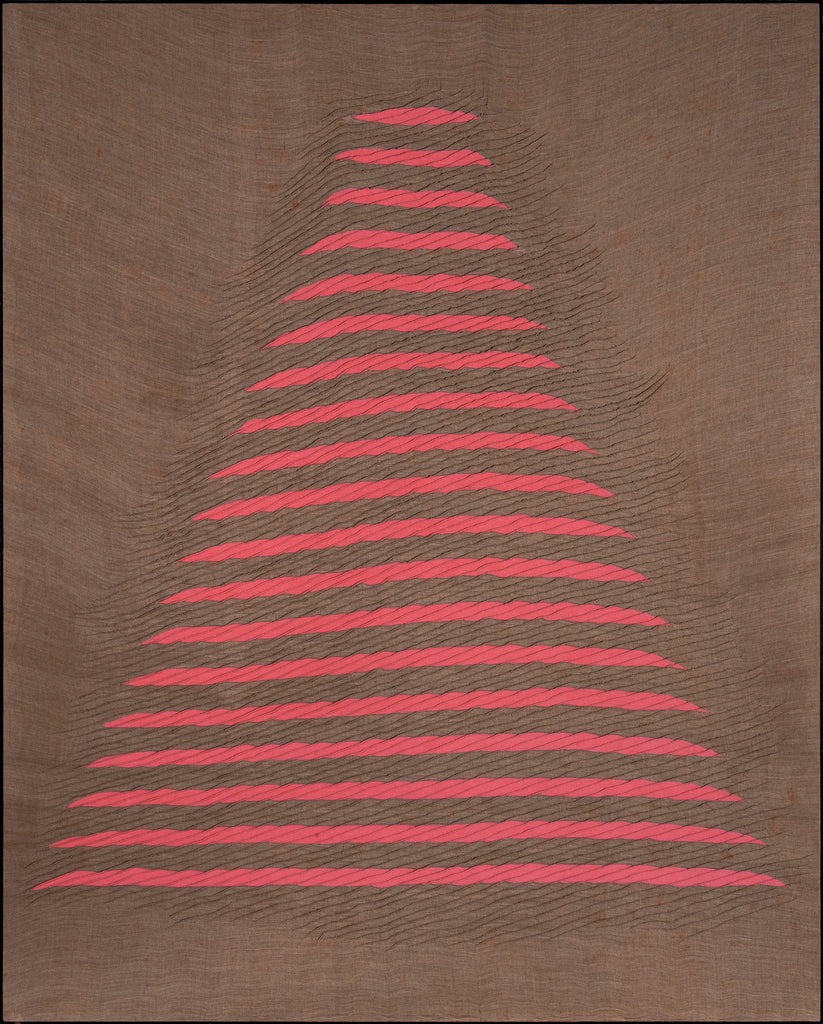 Untitled 151054, TSUYOSHI MAEKAWA, 1985Burlap, Cotton cloth, and acrylic162.1 × 130.0 cm