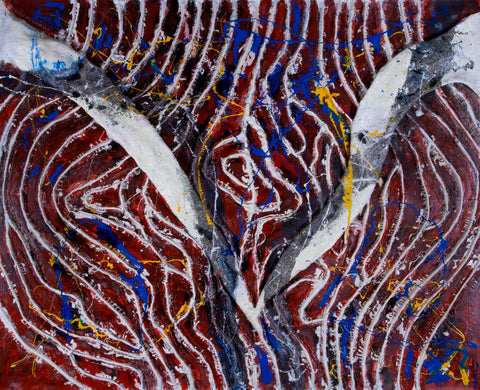 Untitled 161247, TSUYOSHI MAEKAWA, 2014,16Burlap, Acrylic and oil on canvas181.7 × 227.5 cm