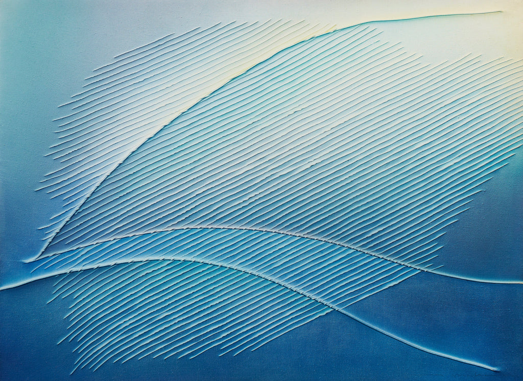 Untitled 140430, TSUYOSHI MAEKAWA, 1998Acrylic, String and sewing on hemp cloth97.0 × 130.5 cm