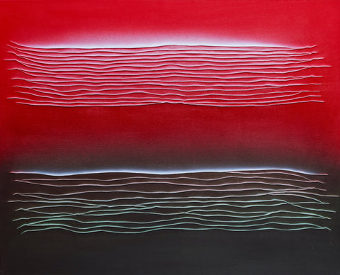 Untitled 020814, TSUYOSHI MAEKAWA, 2002Acrylic, Sewing on cotton cloth80.5 × 100.0 cm