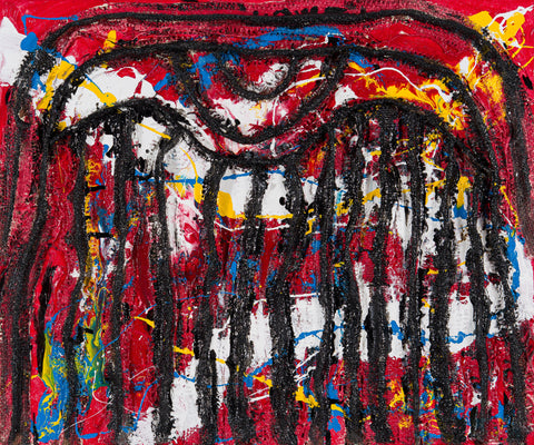 Work 2509002, TSUYOSHI MAEKAWA, 2025Burlap, Acrylic, Oil61.0 × 72.5 cm