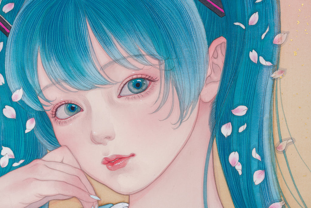 MIKU , CHISATO YAMASHITA, 2026Gold leaf, Suihi, Mineral pigments on silk53.0 × 45.0 cm