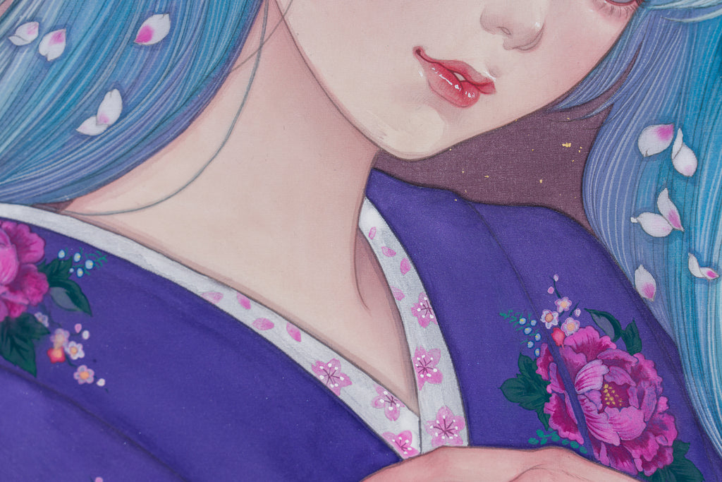 MIKU , CHISATO YAMASHITA, 2026Gold leaf, Suihi, Mineral pigments on silk53.0 × 45.0 cm