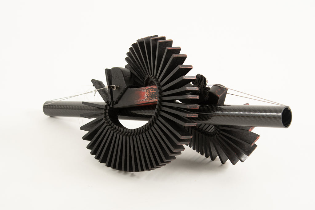 Threshold 1, YOSHIAKI NAKAMURA, 2026Carbon tube, Sasa whisk, Wire, Panel, Stitched burlap, Acrylic21.0 × 41.0 × 40.0 cm