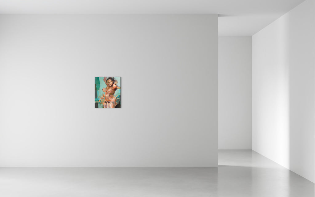 routine, YU HASHIMOTO, 2024Oil on canvas60.5 × 50.4 cmCharacterized by expressive brushwork and minimal, restrained compositions, Henrik Uldalen's works create a dreamlike, liminal atmosphere. They explore emotional and existential themes such as loneliness, alienation, and anxiety, often conveyed through the human figure.