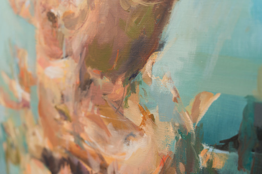 routine, YU HASHIMOTO, 2024Oil on canvas60.5 × 50.4 cmCharacterized by expressive brushwork and minimal, restrained compositions, Henrik Uldalen's works create a dreamlike, liminal atmosphere. They explore emotional and existential themes such as loneliness, alienation, and anxiety, often conveyed through the human figure.