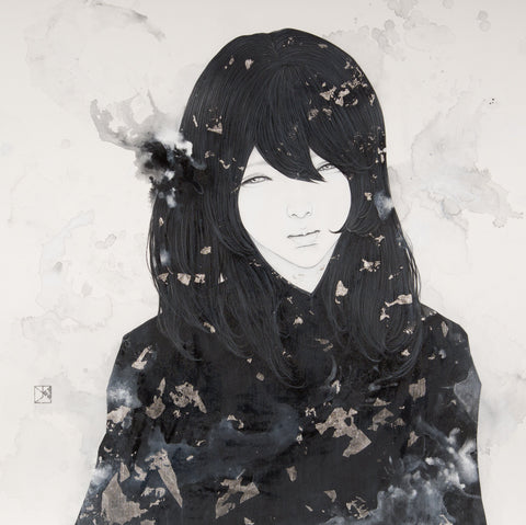 Ghost -z-, YU KAWASHIMA, 2024Ink, Mineral pigments, Platinum leaf on hemp paper, With label72.7 × 72.7 cm