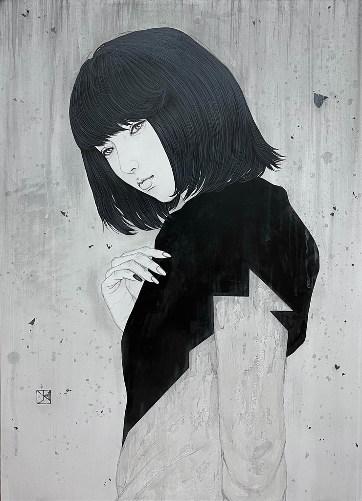 Diffusion, YU KAWASHIMA, 2024Ink, Mineral pigments, Silver leaf on hemp paper72.7 × 53.0 cm