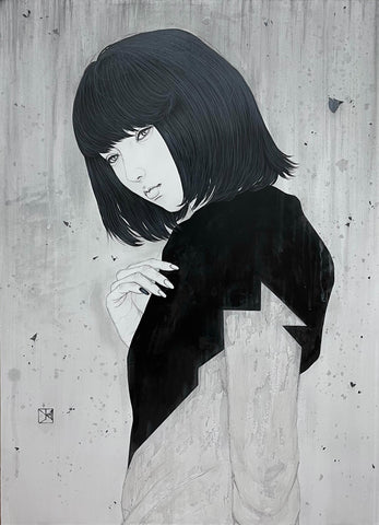 Diffusion, YU KAWASHIMA, 2024Ink, Mineral pigments, Silver leaf on hemp paper72.7 × 53.0 cm