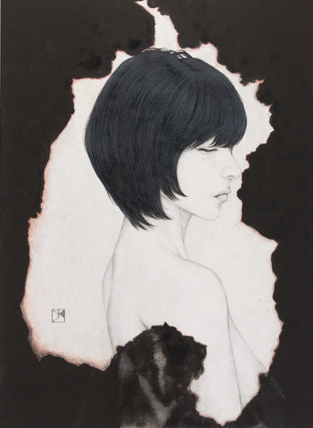 Sign, YU KAWASHIMA, 2024Ink, Mineral pigments on hemp paper72.7 × 53.0 cm