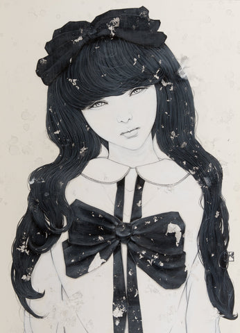 Clown, YU KAWASHIMA, 2025Ink, Mineral pigments, Silver leaf on hemp paper72.7 × 53.0 cm