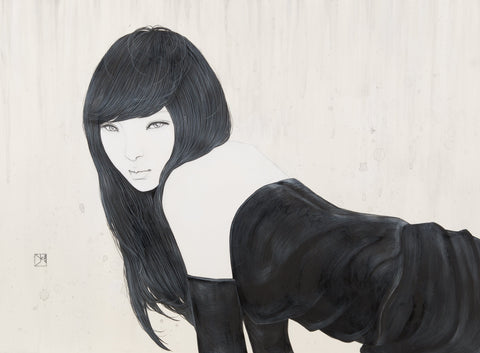 Thought, YU KAWASHIMA, 2025Ink, Mineral pigments on hemp paper53.0 × 72.7 cm