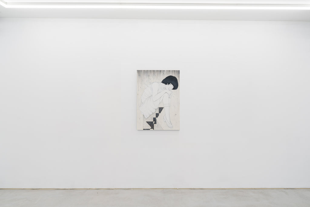 Shell, YU KAWASHIMA, 2025Ink, Mineral pigments, Silver and Platinum leaf on hemp paper90.9 × 65.2 cm