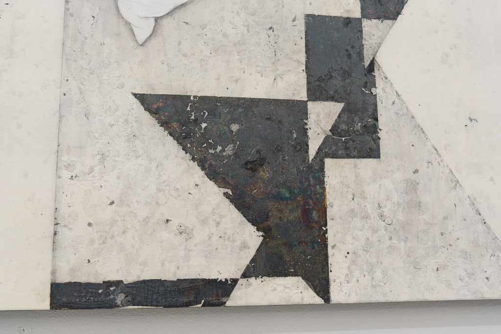 Shell, YU KAWASHIMA, 2025Ink, Mineral pigments, Silver and Platinum leaf on hemp paper90.9 × 65.2 cm