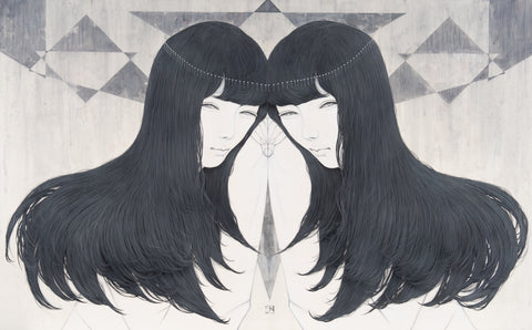 Providence, YU KAWASHIMA, 2025Ink, Mineral pigments, Silver leaf on hemp paper72.7 × 116.7 cm