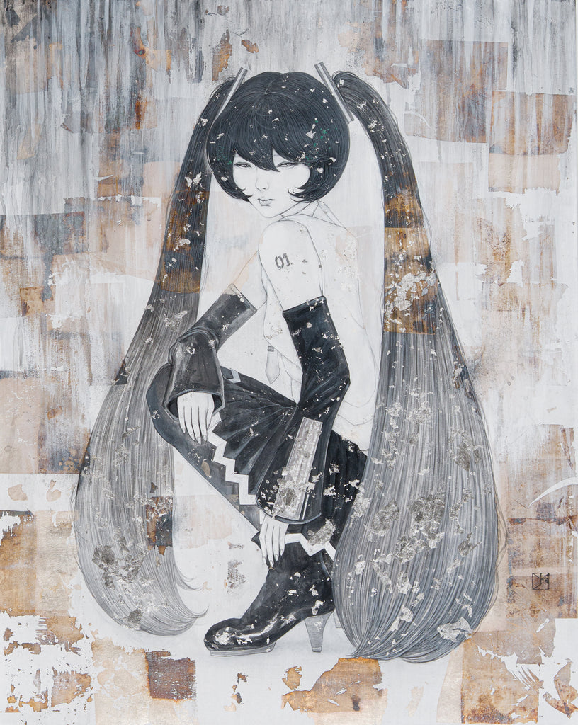 Lost story, YU KAWASHIMA, 2026Silver leaf, Gold leaf, Mineral pigments, Ink on hemp paper90.9 × 72.7 cm