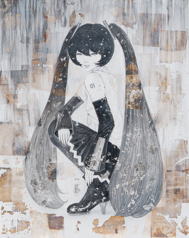 Lost story, YU KAWASHIMA, 2026Silver leaf, Gold leaf, Mineral pigments, Ink on hemp paper90.9 × 72.7 cm