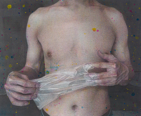 Shedding, YUDAI TAKEUCHI, 2026Gesso, Pencil, Watercolor, and Varnish on wood panel60.6 × 72.7 cm