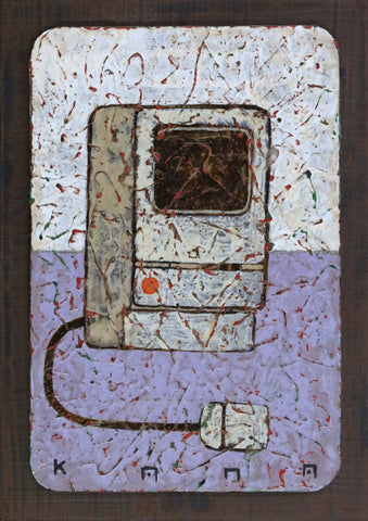 Computer, YUJI KANAMARU, 2024Panel, Cardboard, Acrylic paints17.0 × 12.0 cm
