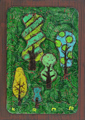 Forest, YUJI KANAMARU, 2024Panel, Cardboard, Acrylic paints17.0 × 12.0 cm