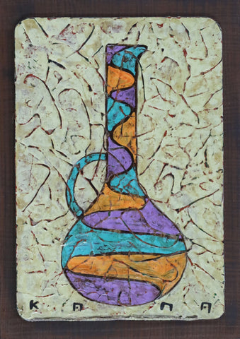 Pot, YUJI KANAMARU, 2024Panel, Cardboard, Acrylic paints17.0 × 12.0 cm