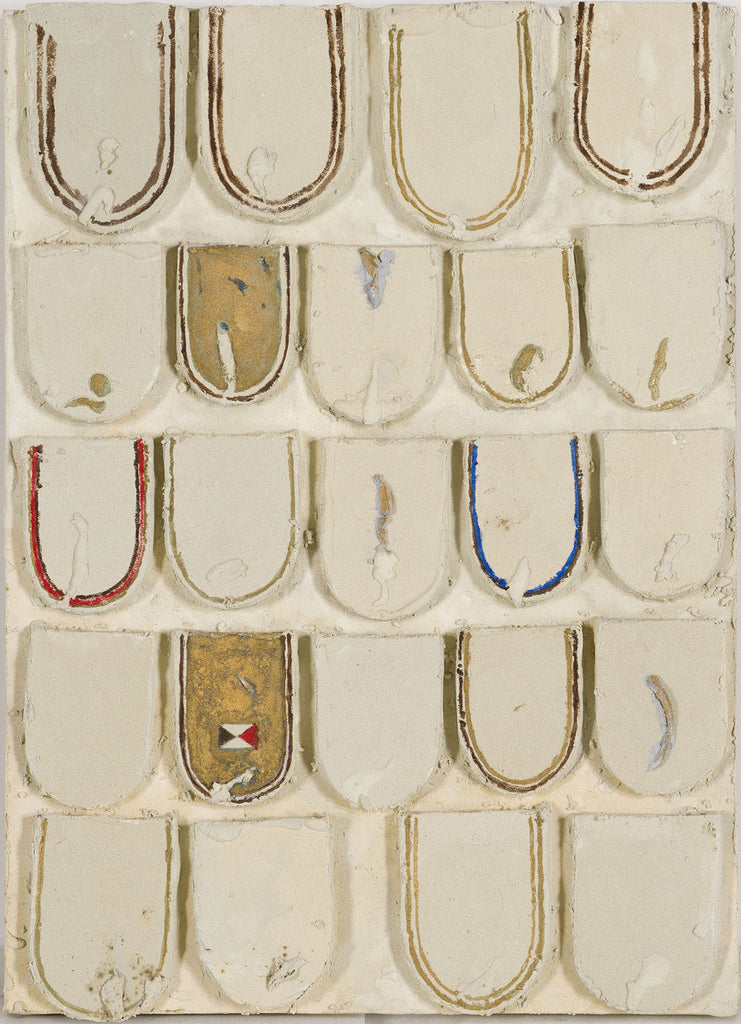 WORK '62-65, YUKIHISA ISOBE, 1962Oil and plaster on board61.0 × 44.5 × 5.0 cm